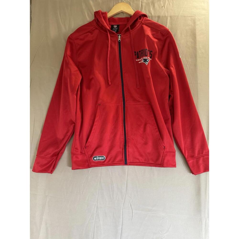 NFL Apparel New England Patriots Combine Training Full Zip Hoodie RED Medium